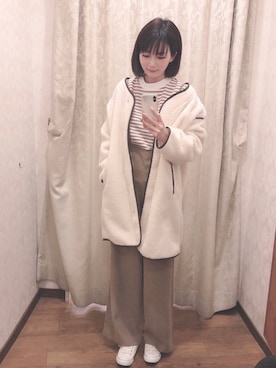 「SHOO・LA・RUE（シューラルー）のアイテム（オールインワン・サロペット）」を使った、ネリさん（レディース・162cm）の冬コーディネート