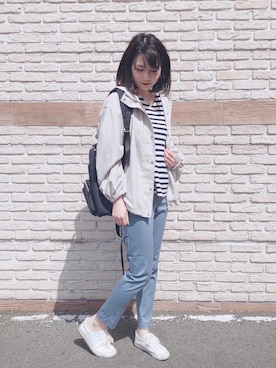 「春めきシューズ」｜「アイテム（ブルゾン）」を使った、ネリさん（レディース・162cm）の春コーディネート