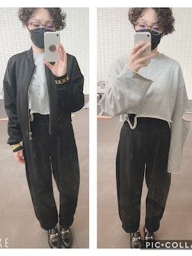 「mode」｜「アイテム（ブルゾン）」を使った、neutralcolourさん（レディース・162cm）の秋コーディネート