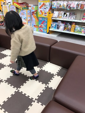 「CIAOPANIC TYPY（チャオパニックティピー）のアイテム（ノーカラージャケット）」を使った、chansaaaaaさん（キッズ・90cm）の秋コーディネート