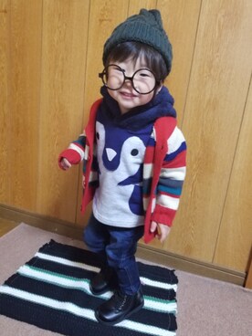 「BIT'Z（ビッツ）のアイテム（トップス）」を使った、☆☆K&S☆☆さん（キッズ・80cm）の秋コーディネート