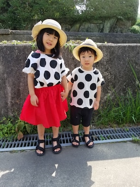 「NEEDLE WORK SOON（ニードルワークスーン）のアイテム」を使った、☆☆K&S☆☆さん（キッズ・100cm）の夏コーディネート
