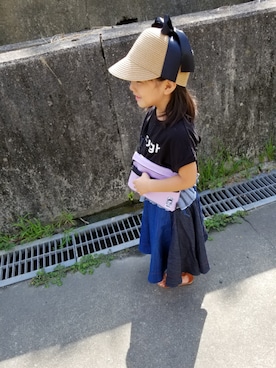 「リボンキャップ」｜「アイテム（バッグ）」を使った、☆☆K&S☆☆さん（キッズ・100cm）の夏コーディネート