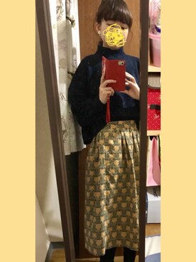 「Samansa Mos2（サマンサ モスモス）のアイテム（イヤリング）」を使った、しおさん（レディース・151cm）の冬コーディネート