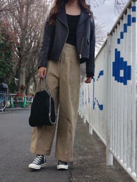 「BLACK BY MOUSSY（ブラックバイマウジー）のアイテム（その他アウター）」を使った、AMIさん（レディース・157cm）の春コーディネート