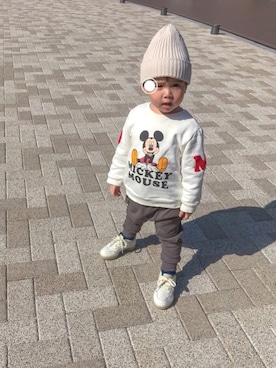 「ARCH & LINE（アーチアンドライン）のアイテム（帽子）」を使った、MINAT☺︎さん（キッズ・80cm）の冬コーディネート