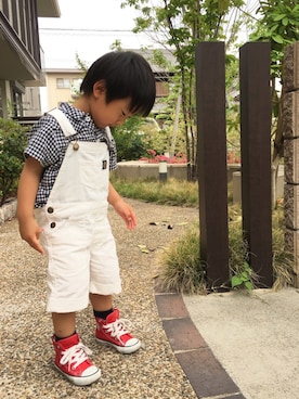 「コンバース ハイカット」｜「アイテム（オールインワン・サロペット）」を使った、piroさん（キッズ・90cm）の春コーディネート