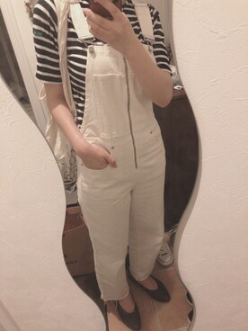 「ZARA（ザラ）のアイテム（サロペット/オーバーオール）」を使った、yuumeeyさん（レディース・153cm）の秋コーディネート
