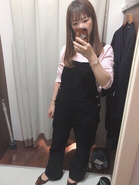 「ZARA（ザラ）のアイテム（サロペット/オーバーオール）」を使った、yuumeeyさん（レディース・153cm）の秋コーディネート