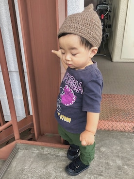 「Moujonjon（ムージョンジョン）のアイテム（パンツ）」を使った、yo_yoさん（キッズ・80cm）の秋コーディネート