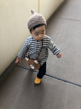 「Handmade（ハンドメイド）のアイテム」を使った、yo_yoさん（キッズ・80cm）の秋コーディネート