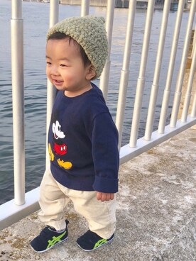 「Handmade（ハンドメイド）のアイテム」を使った、yo_yoさん（キッズ・80cm）の冬コーディネート