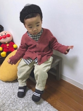 「Handmade（ハンドメイド）のアイテム」を使った、yo_yoさん（キッズ・80cm）の冬コーディネート