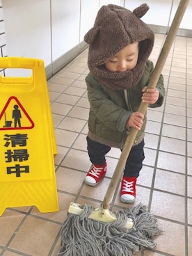 「MIKI HOUSE（ミキハウス）のアイテム」を使った、yo_yoさん（キッズ・80cm）の冬コーディネート