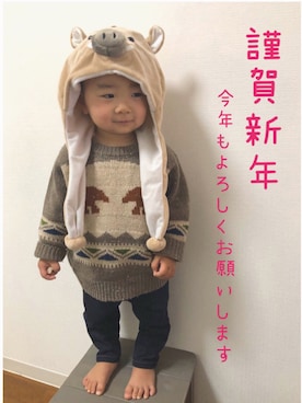 「MIKI HOUSE（ミキハウス）のアイテム」を使った、yo_yoさん（キッズ・80cm）の冬コーディネート