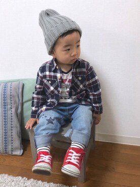 「DAISO（DAISO）のアイテム」を使った、yo_yoさん（キッズ・80cm）の冬コーディネート