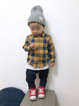 「DAISO（DAISO）のアイテム」を使った、yo_yoさん（キッズ・80cm）の春コーディネート