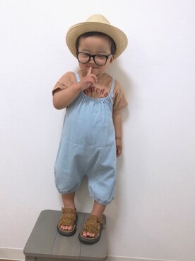 「no brand（ノーブランド）のアイテム」を使った、yo_yoさん（キッズ・80cm）の春コーディネート