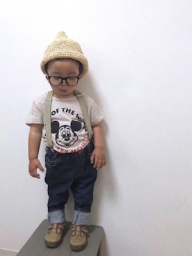 「no brand（ノーブランド）のアイテム」を使った、yo_yoさん（キッズ・80cm）の春コーディネート