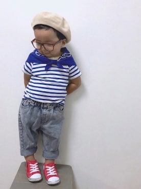 「DAISO（DAISO）のアイテム」を使った、yo_yoさん（キッズ・74cm）の夏コーディネート