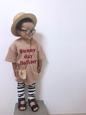 「Handmade（ハンドメイド）のアイテム」を使った、yo_yoさん（キッズ・74cm）の夏コーディネート