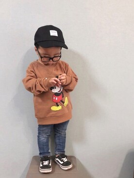「DAISO（DAISO）のアイテム」を使った、yo_yoさん（キッズ・74cm）の秋コーディネート