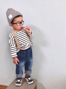「no brand（ノーブランド）のアイテム」を使った、yo_yoさん（キッズ・80cm）の秋コーディネート
