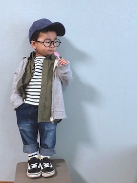「コーデュロイキャップ」｜yo_yoさん（キッズ・80cm）の秋コーディネート