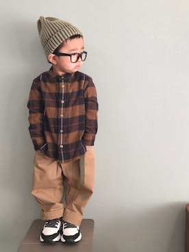「stample（スタンプル）のアイテム」を使った、yo_yoさん（キッズ・90cm）の冬コーディネート