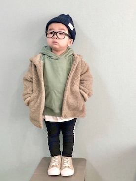 「しまむら（シマムラ）のアイテム（ジャケット/アウター）」を使った、yo_yoさん（キッズ・90cm）の冬コーディネート