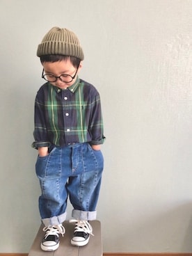 「stample（スタンプル）のアイテム」を使った、yo_yoさん（キッズ・90cm）の春コーディネート