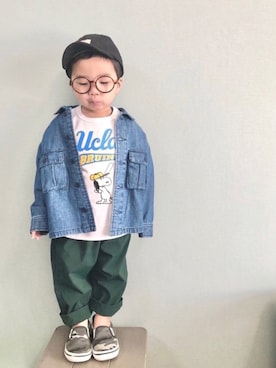 「PEANUTS（ピーナッツ）のアイテム」を使った、yo_yoさん（キッズ・90cm）の春コーディネート
