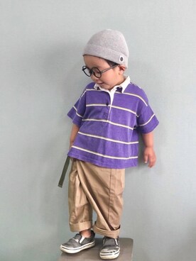 「BIG FIELD（ビッグフィールド）のアイテム（パンツ）」を使った、yo_yoさん（キッズ・90cm）の夏コーディネート