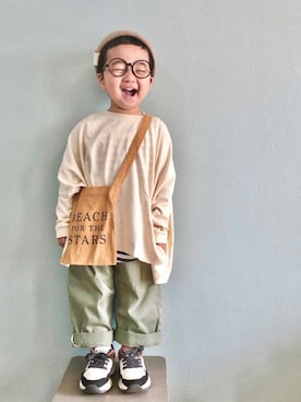 「devirock（デビロック）のアイテム（タンクトップ）」を使った、yo_yoさん（キッズ・90cm）の秋コーディネート
