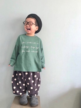 「ラブアンドピース2020」｜「アイテム（スリッポン）」を使った、yo_yoさん（キッズ・90cm）の秋コーディネート