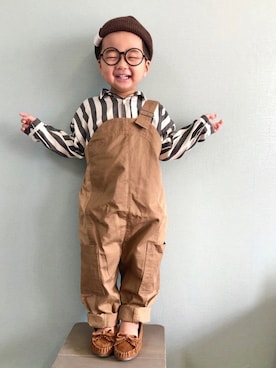 「BIG FIELD（ビッグフィールド）のアイテム（トップス）」を使った、yo_yoさん（キッズ・90cm）の秋コーディネート