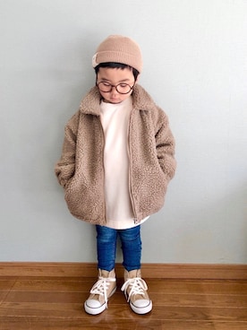 「CIAOPANIC TYPY（チャオパニックティピー）のアイテム（その他アウター）」を使った、yo_yoさん（キッズ・90cm）の冬コーディネート
