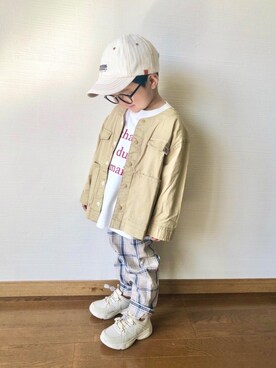 「CIAOPANIC TYPY（チャオパニックティピー）のアイテム（ブルゾン）」を使った、yo_yoさん（キッズ・90cm）の春コーディネート