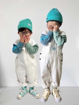 「Mint隊」｜「アイテム（オールインワン・サロペット）」を使った、yo_yoさん（キッズ・90cm）の春コーディネート