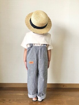 「ローリーズファーム(LOWRYS FARM)」｜「アイテム（サロペット/オーバーオール）」を使った、yo_yoさん（キッズ・100cm）の春コーディネート
