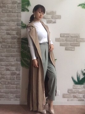 「coca（coca）（コカ）のアイテム（トレンチコート）」を使った、KEI☺︎さん（レディース・155cm）の春コーディネート