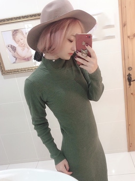 「American Eagle（アメリカンイーグル）のアイテム（帽子）」を使った、KEI☺︎さん（レディース・155cm）の冬コーディネート