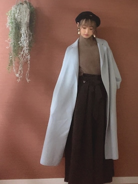 「LEPSIM（レプシィム）のアイテム（ノーカラーコート）」を使った、KEI☺︎さん（レディース・155cm）の冬コーディネート