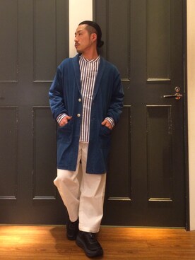 「ロング丈」｜「アイテム（その他アウター）」を使った、しょうへいさん（メンズ・166cm）の春コーディネート