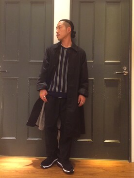 「RAGEBLUE（レイジブルー）のアイテム（ステンカラーコート）」を使った、しょうへいさん（メンズ・166cm）の秋コーディネート