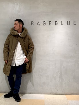 「RAGEBLUE（レイジブルー）のアイテム（モッズコート）」を使った、しょうへいさん（メンズ・166cm）の秋コーディネート