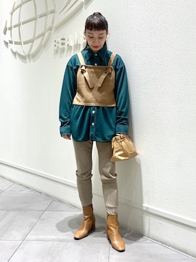 「アイテム（レギンス/スパッツ）」を使った、izumi  ishiketaさん（レディース・156cm）の冬コーディネート