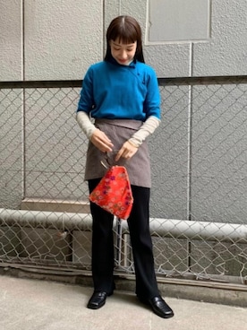 「Ray BEAMS（レイビームス）のアイテム（ローファー）」を使った、izumi  ishiketaさん（レディース・156cm）の冬コーディネート