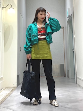 「BEAMS BOY（ビームスボーイ）のアイテム（ブルゾン）」を使った、izumi  ishiketaさん（レディース・156cm）の冬コーディネート