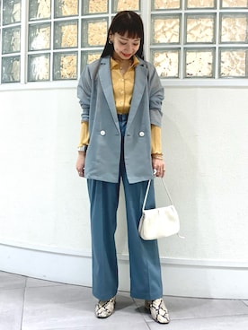 「オーガンジー」｜「アイテム（その他アウター）」を使った、izumi  ishiketaさん（レディース・156cm）の春コーディネート
